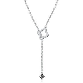 UNY JEWELStyle Designer Inspired Trendy Elegant Vintage Retro Unique Pave Stone David Fahsion style Box Chain Women Long Necklace
