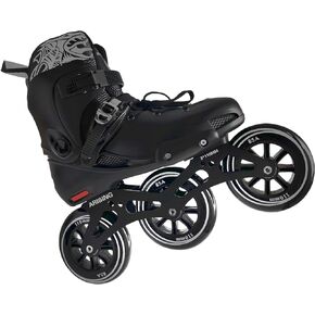 Inline Skates for Men Women, Inline Skate for Adult Professional Inline Skates Unisex，3 Wheels 110mm Outdoor Fitness Inline Speed Skates Black
