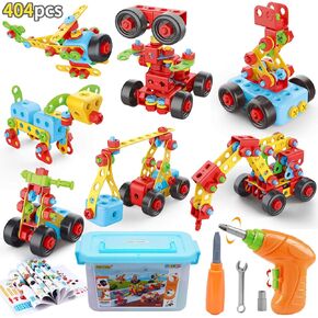 COUOMOXA Building Toys STEM for Kids: 404 Pieces Montessori Toys - 5 6 7 8+ Year Old Boys Girls Creative Construction Engineering Learning Set - Best Birthday Gift for Kids Building Blocks