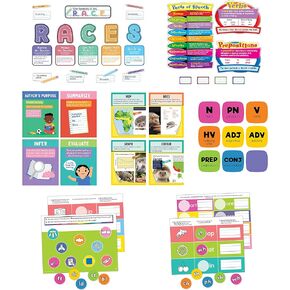 Carson Dellosa 531pc K-2 Literacy Bundle, Kindergarten, 1st Grade, 2nd Grade Phonics Posters, Bulletin Board Sets, Instructional Resources, Dry-Erase Manipulatives, Big Box of Sentence Building Game