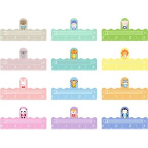 12 Pcs One Finger Spacer Handwriting Tool, Animal Word Finger Reading Guide Strips, Colorful Writing Dyslexia Tools Aid Sheet for School Office Home Classroom Kindergarten (Animal)
