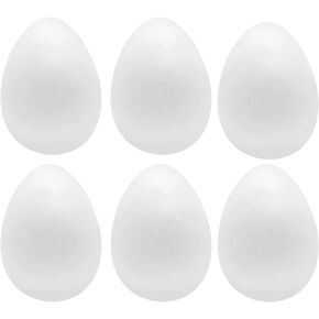 FFchuanhe Foam Eggs for Crafts, 12 Pack 2.75 Inches Polystyrene Foam Eggs for Easter, Halloween, Christmas, School, DIY Painting Projects