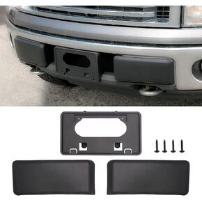 Original Front Bumper Guards Pads & Front License Plate Bumper Mounting Bracket Fit for Ford F-150 2009-2014, Replace 9L3Z17E810B 9L3Z17A385A FO1053100 FO1068134