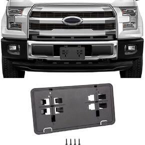 Original Front Bumper Guards Pads & Front License Plate Bumper Mounting Bracket Fit for Ford F-150 2009-2014, Replace 9L3Z17E810B 9L3Z17A385A FO1053100 FO1068134