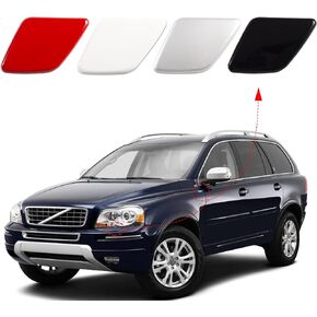 Front Bumper Headlight Headlamp Washer Jet Spray Nozzle Cover Cap Fit for Volvo XC90 2007 2008 2009 2010 2011 2012 2013 2014 39875253 39875254 (Black, Left Driver Side)