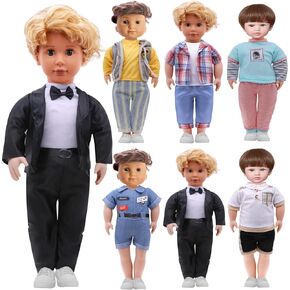 18-inch Boy Doll Clothes Accessories - 3 Set Doll Outfits Fashion Daily Costume Set Fits All 16-18 inch Dolls