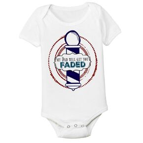 Barber Baby Onesie 0-3 Months Fathers Day Gift Toddler Kids Tshirt Size Dad Daddy Faded Hair Stylist Cut Clippers Fresh BARBER03SS