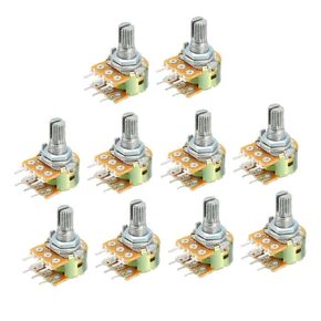uxcell WH148 10K Ohm Variable Resistors Dual Turn Rotary Carbon Film Taper Potentiometer 10pcs