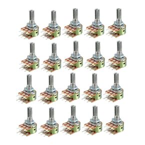 uxcell WH148 100K Ohm Variable Resistors Dual Turn Rotary Carbon Film Taper Potentiometer 20pcs
