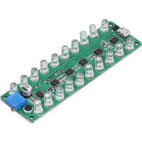 LED VU Meter, Colorful Signal Voice‑activated Sensor Sensitive LED Display Adjustable Potentiometer for Test Sound Level