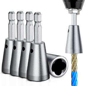 Wire Twister Tool for Drill, Set of 4, Quick Connector Wire Nut Twister with 1/4" Hex Shank, Wire Stripper and Stripping Tool for 1.5/2.5/4/6 Square Millimeter Wires, 2-6 Ways for Power Drill Drivers