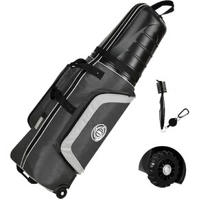 DWVO Golf Travel Bags for Airlines with Wheels, Durable Top to Protect Clubs Large Travel Cover Lightweight and Easy to Maneuver, Watertight with Durable Zippers