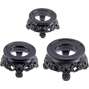 AHANDMAKER 3 Pcs Black Crystal Ball Display Stand Pedestal, 3 Size Small Resin Sphere Stand Gazing Ball Holder Pendulum Plate Stand for Display Crystal Ball Stone Quartz Ball Orb Home Table Decor