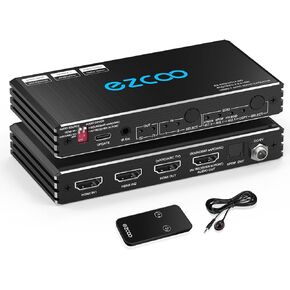 4K@120Hz HDMI 2.1 Switch 2 in 1 Out with Audio Extractor VRR ALLM HDCP2.3 ARC eARC HDR CEC SPDlF Optical Audio Out D-o-l-b-y Digital EDID for PS5 Xbox NVIDIA AMD