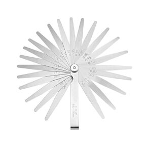 uxcell Metric Thickness Feeler Gauge 0.02-1.00mm 23 Blades Mn Steel Measuring Tool for Gap Width