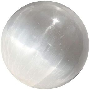 CircuitOffice Selenite White Sphere, 50-60 mm (2-2.4"), for Wicca, Reiki, Healing, Metaphysical, Chakra, Positive Energy, Meditation, Protection, Powers, Lucky Feng Shui, Decoration Or Gift