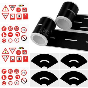 BOROLA Road Railway Tape for Toy Cars Track Trains, Perfect to Keep Your Kids Away from Screens, Kids Gifts (2 Rolls of Road)