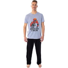 Marvel Men's Deadpool Pajamas Common Sense Is Tingling 2 Piece Shirt And Pants Sleep Set