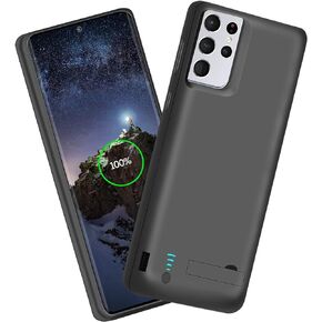 Sitong Battery Case for Samsung Galaxy S21 Ultra 5G, 5000mAh Rechargeable Extended Battery Charging Charger Case, Add 100% Extra Juice, Not for S21 or S21+ (6.8 inch) Black