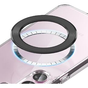 Sinjimoru for MagSafe Sticker, Magnetic Ring for Phone Case, Adaptor for MagSafe Magnet, 1000g Magnet Strength, Wireless Charging, M-Plate Black