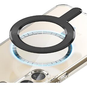 Sinjimoru for MagSafe Sticker, Magnetic Ring for Phone Case, Adaptor for MagSafe Magnet, 1000g Magnet Strength, Wireless Charging, M-Plate Black