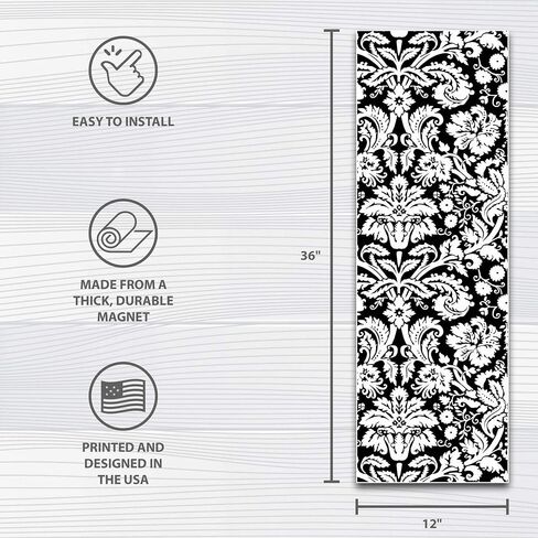 APPLIANCE ART Deluxe School Locker Magnetic Wallpaper | Decorative | Magnetic Vinyl for Instant Update | Trimmable | Easy Install, Remove & Reuse | Set of 4 Sheets | Damask Aqua in Saudi Arabia