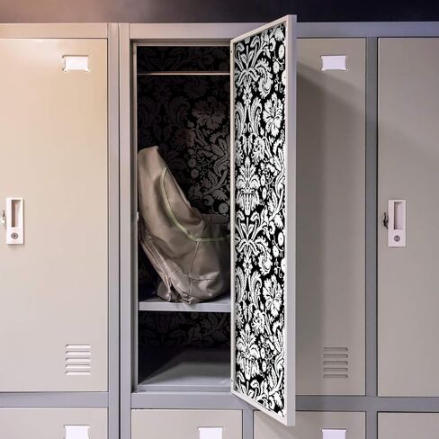 APPLIANCE ART Deluxe School Locker Magnetic Wallpaper | Decorative | Magnetic Vinyl for Instant Update | Trimmable | Easy Install, Remove & Reuse | Set of 4 Sheets | Damask Aqua in Saudi Arabia