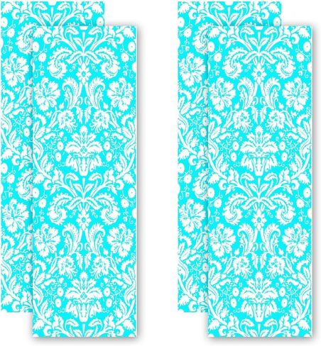 APPLIANCE ART Deluxe School Locker Magnetic Wallpaper | Decorative | Magnetic Vinyl for Instant Update | Trimmable | Easy Install, Remove & Reuse | Set of 4 Sheets | Damask Aqua in Saudi Arabia
