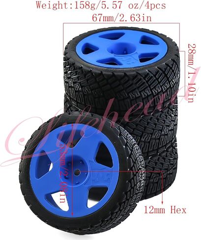 67mm RC On-Road Rally Car Tires and Wheels for 1/10 RC On-Road Touring Drift Car HSP Tamiya XV01 TT01 TT02B HPI Kyosho FAZER MK2 /12mm Hex in Saudi Arabia