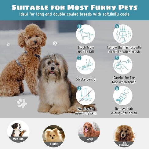 Slicker Brush for Long-haired Dog/Labradoodle Grooming Brush,Large Slicker Dog Brush for Goldendoodle Poodle Doodle,Massages Pet Skin, Removes loose Hair,Undercoat(1")-Y.C-Toget in Saudi Arabia