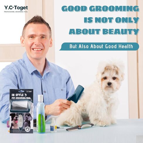 Slicker Brush for Long-haired Dog/Labradoodle Grooming Brush,Large Slicker Dog Brush for Goldendoodle Poodle Doodle,Massages Pet Skin, Removes loose Hair,Undercoat(1")-Y.C-Toget in Saudi Arabia
