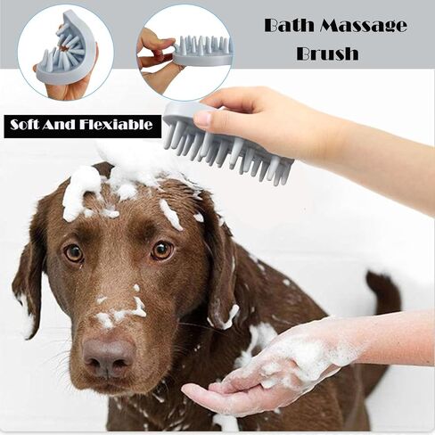 9 PCS Dog,Cat Grooming Brush Shedding Kit-Self-Cleaning Smooth Dog Brush Hair Removal And Flea Comb Rubber Bath Brush Toothbrush Grooming Brush Nail Clippers And File pet Bath Absorbent towel (blue) in Saudi Arabia