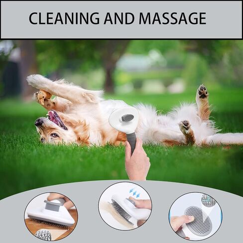 9 PCS Dog,Cat Grooming Brush Shedding Kit-Self-Cleaning Smooth Dog Brush Hair Removal And Flea Comb Rubber Bath Brush Toothbrush Grooming Brush Nail Clippers And File pet Bath Absorbent towel (blue) in Saudi Arabia