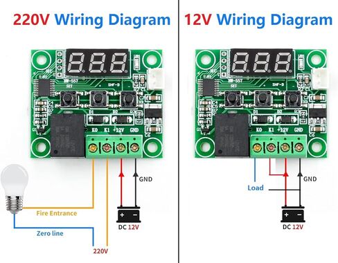 XH-W1209 12V LED وحدة التحكم في درجة الحرارة -50 ~ 110 درجة مئوية مع السكن in Saudi Arabia