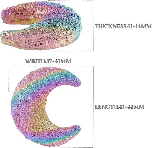 Nupuyai Moon Shaped Rainbow Bismuth Ore Crystal Stone, Rough Mineral Specimen for Home Office Decoration and Jewelry Making DIY Craft in Saudi Arabia