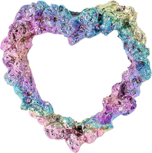 Nupuyai Moon Shaped Rainbow Bismuth Ore Crystal Stone, Rough Mineral Specimen for Home Office Decoration and Jewelry Making DIY Craft in Saudi Arabia
