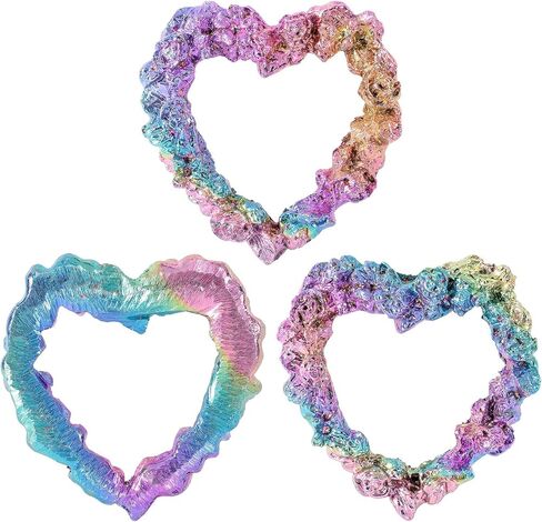 Nupuyai Moon Shaped Rainbow Bismuth Ore Crystal Stone, Rough Mineral Specimen for Home Office Decoration and Jewelry Making DIY Craft in Saudi Arabia