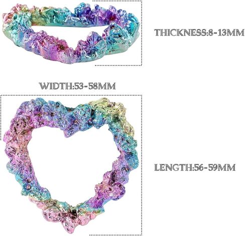 Nupuyai Moon Shaped Rainbow Bismuth Ore Crystal Stone, Rough Mineral Specimen for Home Office Decoration and Jewelry Making DIY Craft in Saudi Arabia