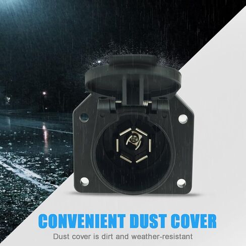 4 Way Flat to 7 Way RV Trailer Adapter with Mounting Bracket Black in Kuwait