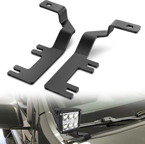 Nilight Ditch Light Brackets غطاء محرك السيارة مفصلات مجموعة دعامة تثبيت لمصابيح العمل المساعدة للطرق الوعرة LED على 2015-2022 Chevy Colorado 2015-2021 GMC Canyon، ضمان لمدة عامين in Kuwait