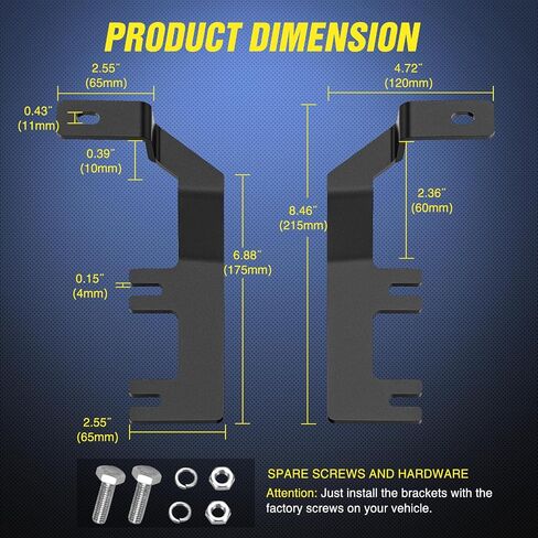 Nilight Ditch Light Brackets غطاء محرك السيارة مفصلات مجموعة دعامة تثبيت لمصابيح العمل المساعدة للطرق الوعرة LED على 2015-2022 Chevy Colorado 2015-2021 GMC Canyon، ضمان لمدة عامين in Kuwait