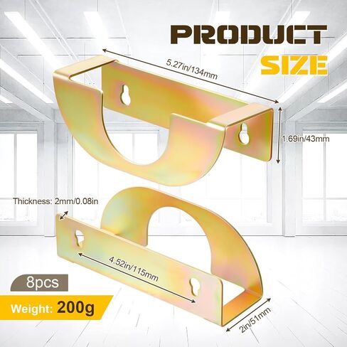 8 Pcs Solid Steel Angle Grinder Holder 6.5 x 2 x 1.75 Inches Angle Grinder Hanger Angle Grinder Stand Polisher Holder Wall Mount Angle Grinder Storage Rack Wall Mount Bracket for 5" Grinder in Saudi Arabia