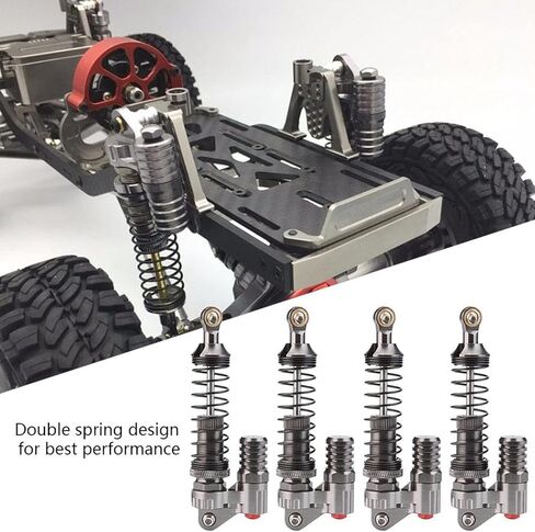 4 PCS SCX10 Shocks, 100mm Aluminum Alloy RC Car Shocks Compatible with Simulation Climbing Model Car SCX10 Wrangler RC4WD D90 Tamiya CC01 in Kuwait