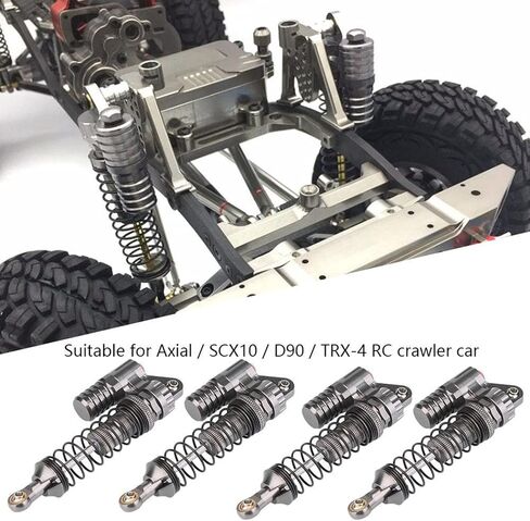 4 PCS SCX10 Shocks, 100mm Aluminum Alloy RC Car Shocks Compatible with Simulation Climbing Model Car SCX10 Wrangler RC4WD D90 Tamiya CC01 in Kuwait