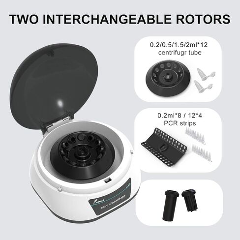 آلة طرد مركزي صغيرة 4000 دورة في الدقيقة 7000 دورة في الدقيقة جهاز طرد مركزي للمختبر، 2 دوارات لـ 0.2/0.5/1.5/2 مل Micro Tubex12 و0.2 مل 8/12 PCR stripex4 in Kuwait