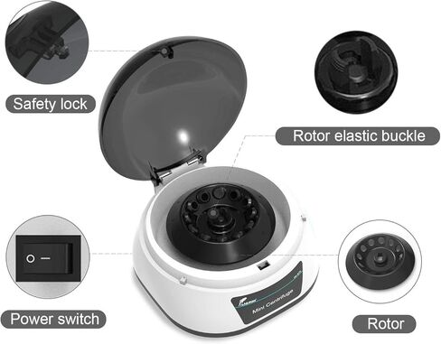 آلة طرد مركزي صغيرة 4000 دورة في الدقيقة 7000 دورة في الدقيقة جهاز طرد مركزي للمختبر، 2 دوارات لـ 0.2/0.5/1.5/2 مل Micro Tubex12 و0.2 مل 8/12 PCR stripex4 in Kuwait