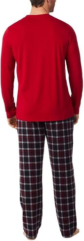Mens Cabin Fleece Long Sleeve V-Neck Top and Pajama Pant 2-pc Set in Kuwait