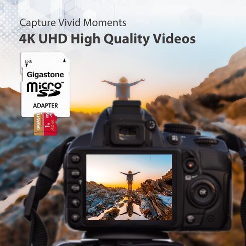 [استعادة بيانات مجانية لمدة 5 سنوات] بطاقة GIGASTONE 1 تيرابايت Micro SD، كاميرا 4K Pro MAX، تسجيل فيديو 4K لـ GoPro، DJI، Drone، R/W حتى 150/140 ميجابايت/ثانية، بطاقة ذاكرة MicroSDXC UHS-I U3 A2 V30، مع محول in Kuwait