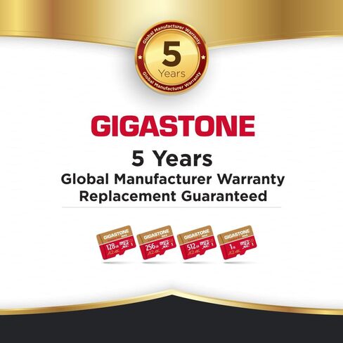 [استعادة بيانات مجانية لمدة 5 سنوات] بطاقة GIGASTONE 1 تيرابايت Micro SD، كاميرا 4K Pro MAX، تسجيل فيديو 4K لـ GoPro، DJI، Drone، R/W حتى 150/140 ميجابايت/ثانية، بطاقة ذاكرة MicroSDXC UHS-I U3 A2 V30، مع محول in Kuwait