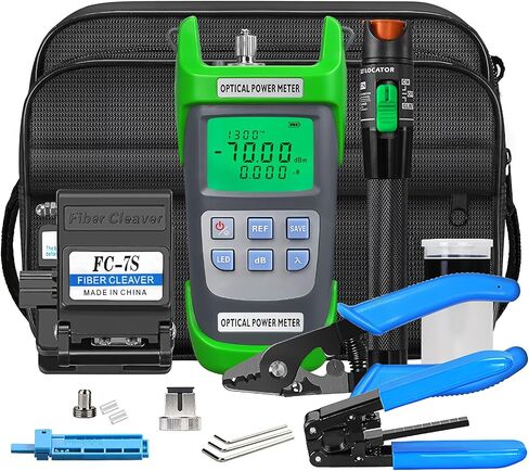 مجموعة أدوات الألياف البصرية 9 في 1 FTTH مع عداد الطاقة الضوئية -70~+10dbm FC-7S قاطع الألياف الضوئية 30 كم محدد موقع الأخطاء البصرية FTTH كابل الألياف الضوئية مجموعة أدوات إنهاء الألياف ذات الاتصال البارد in Saudi Arabia